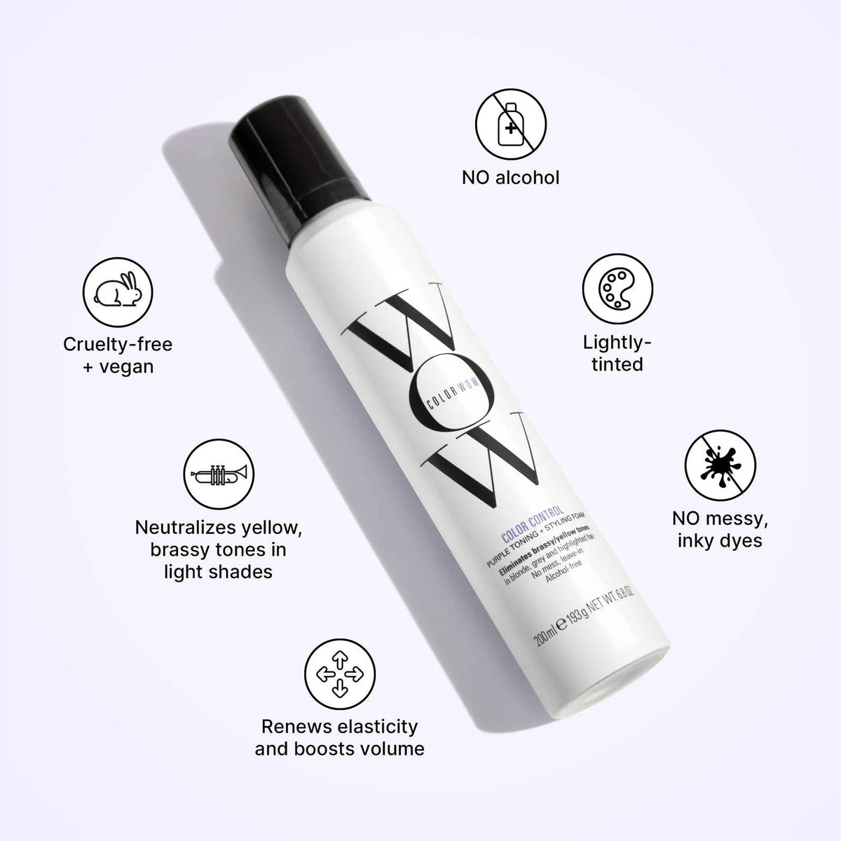 Color WOW Color Control Purple Toning And Styling Foam - 200ml