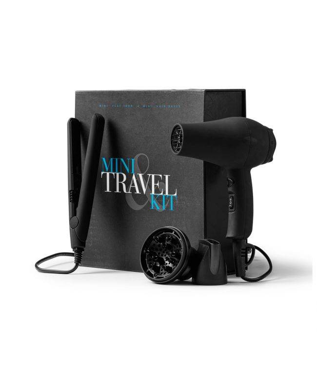 TravelSet - Rejsesæt med mini Hårtørre og Glattejern - frashhair.com
